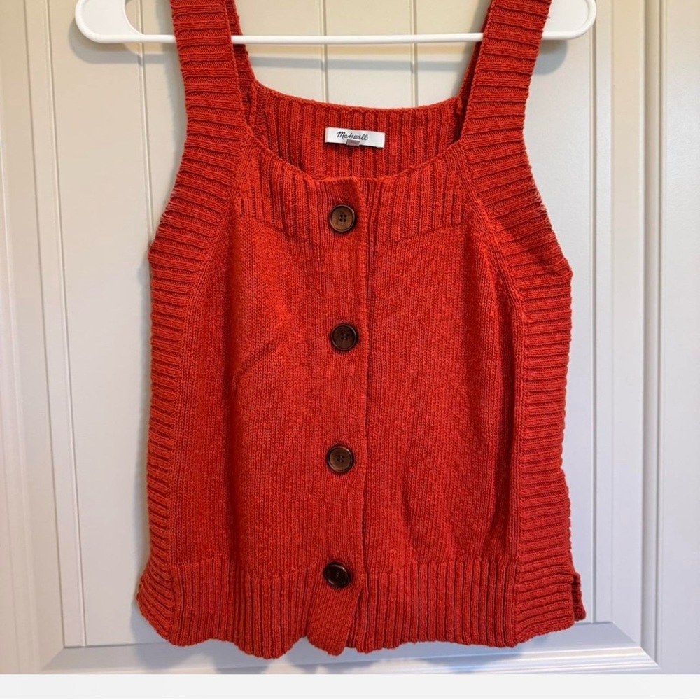 Madewell Orange Knit Cardigan